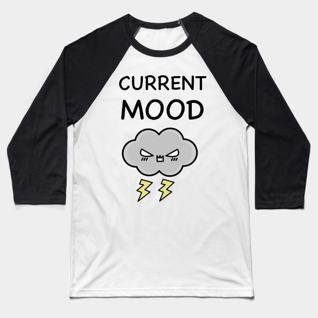 Angry T-Shirt Design With Thunder Cloud Baseball T-Shirt by happinessinatee